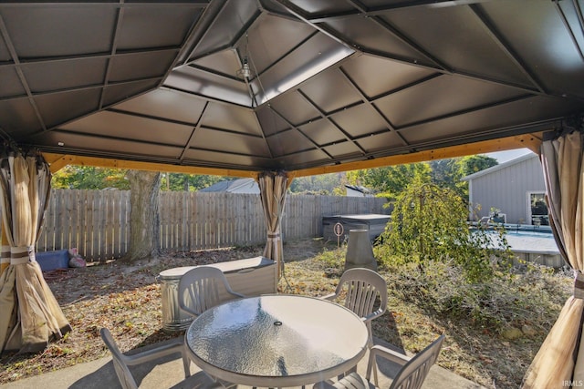 view of patio / terrace featuring a gazebo