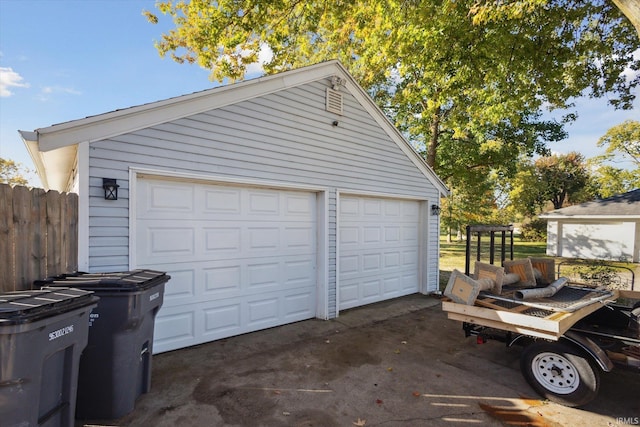 view of garage