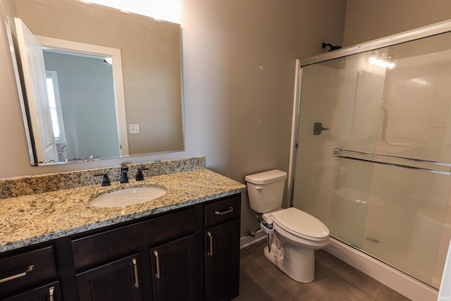 3088 Ashdon Dr, Newburgh, IN 47630 - bathroom featuring vanity, toilet, and a shower stall