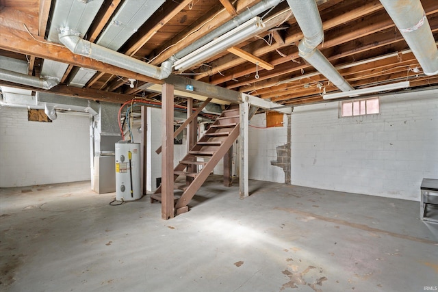 basement with gas water heater