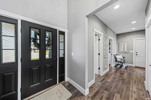 entryway featuring dark hardwood / wood-style floors