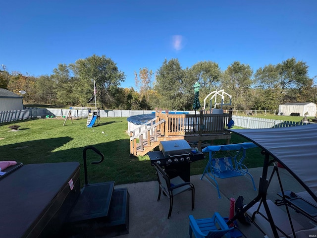 view of patio / terrace featuring a playground