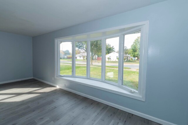 empty room with hardwood / wood-style floors