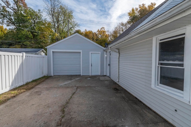 view of garage