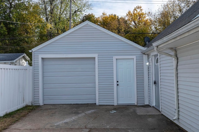 view of garage