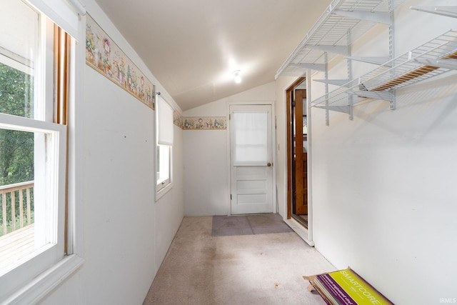 interior space with vaulted ceiling