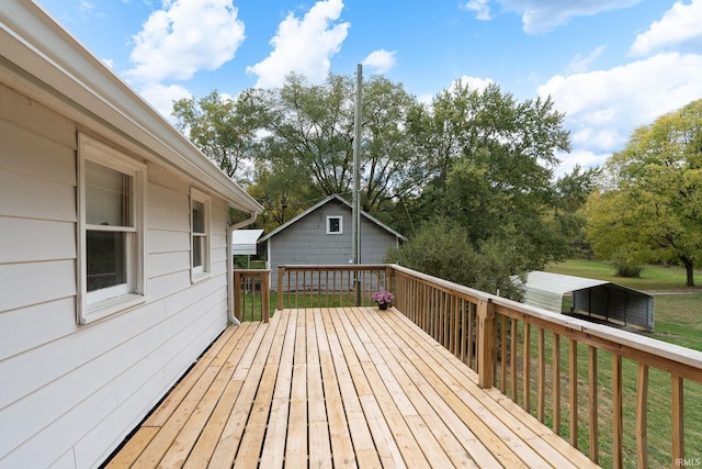 deck with a yard