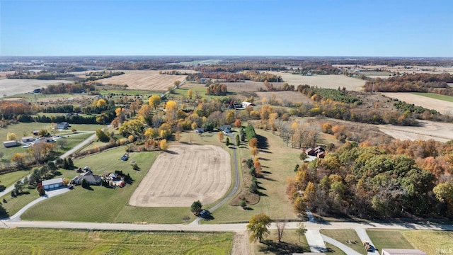 bird's eye view featuring a rural view