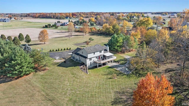 aerial view with a rural view