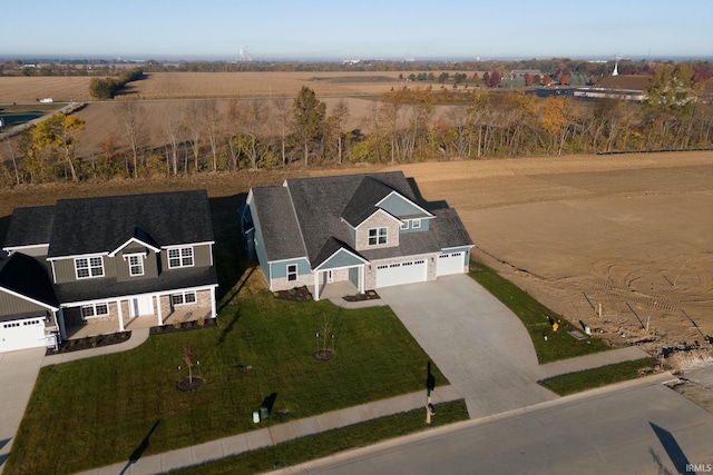 bird's eye view with a rural view