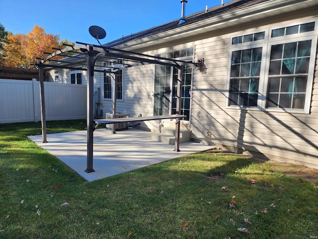 view of patio / terrace featuring a pergola