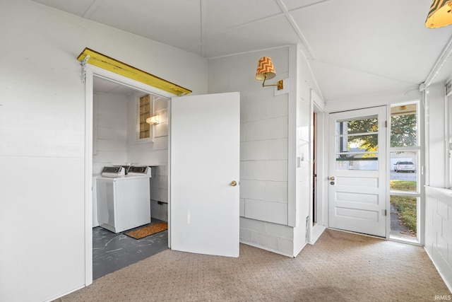 interior space featuring independent washer and dryer