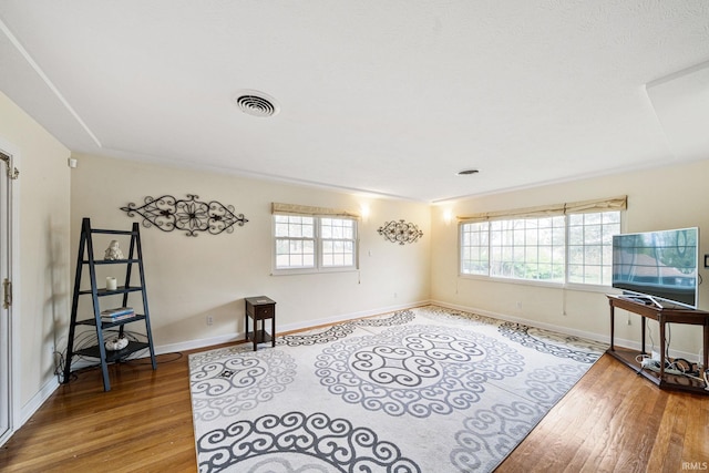 sitting room featuring hardwood / wood-style flooring