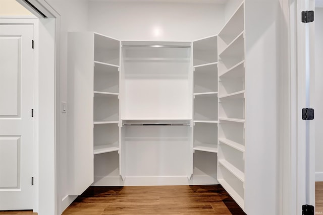 spacious closet with wood-type flooring