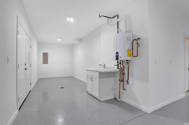 4711 Lemon Grass Ct, Evansville, IN 47725 - interior space featuring a sink, tankless water heater, and electric panel