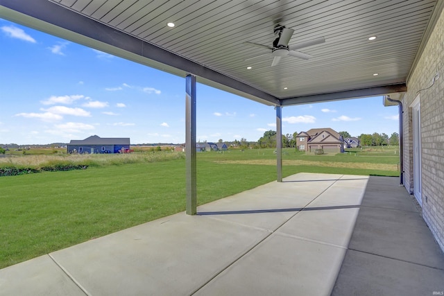 view of patio / terrace with ceiling fan