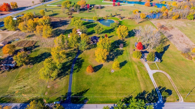 bird's eye view with a rural view