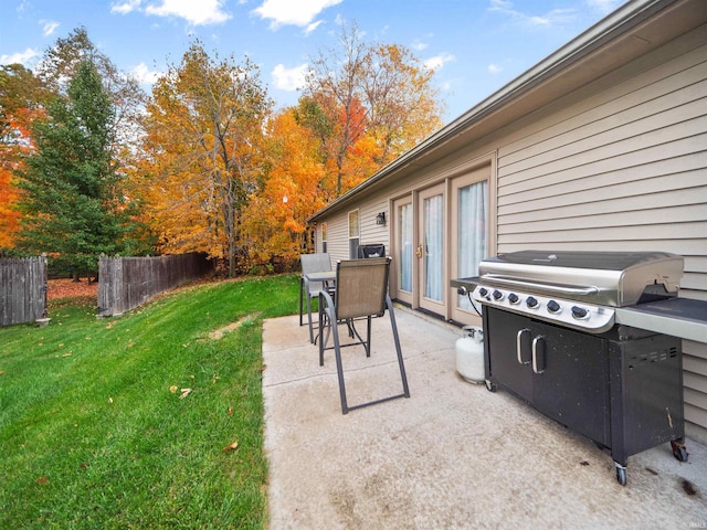 view of patio / terrace with a grill