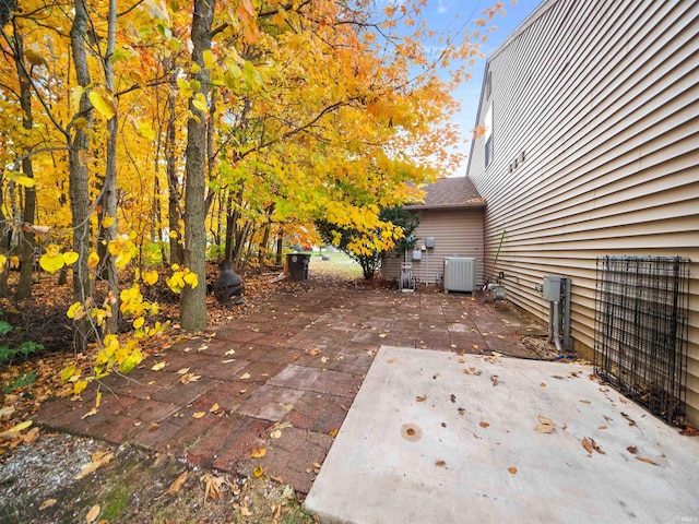 view of patio with central AC