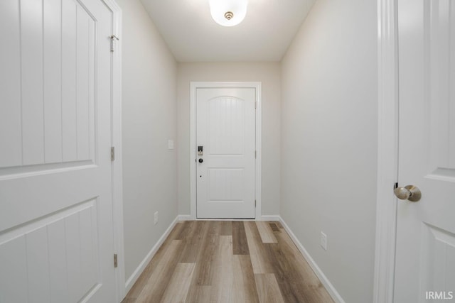 doorway featuring light wood-type flooring