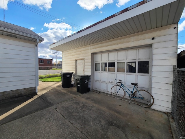 view of garage