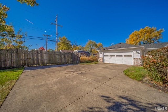 exterior space featuring a garage