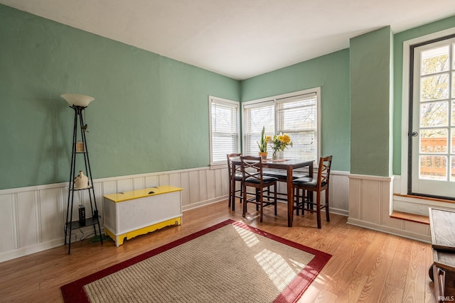 dining room with light hardwood / wood-style flooring