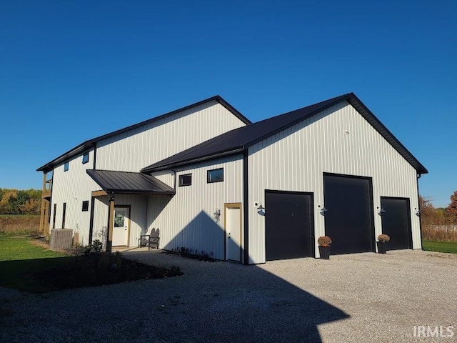 exterior space with a garage