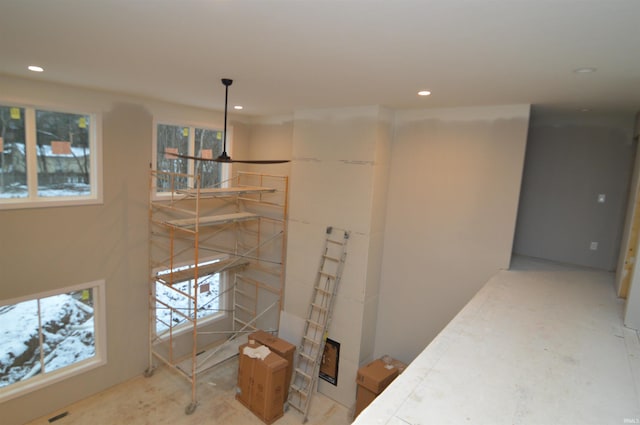 interior space with recessed lighting