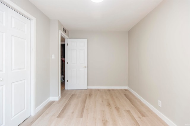 empty room featuring light wood-type flooring