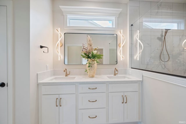 4848 Abbeyville Dr, Lafayette, IN 47909 - full bath featuring double vanity and a walk in shower