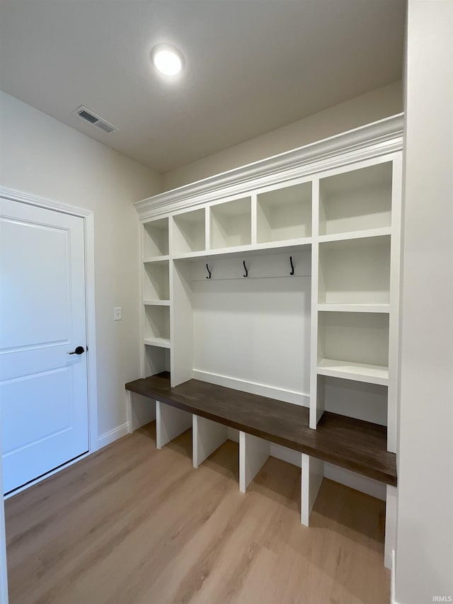 mudroom featuring light hardwood / wood-style floors