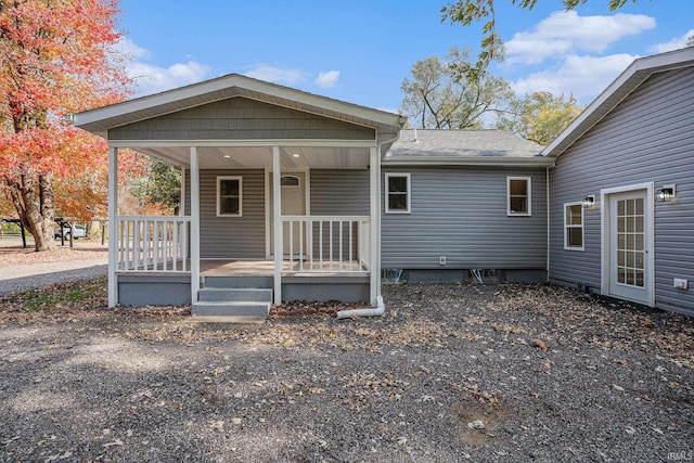 view of front of home featuring covered porch