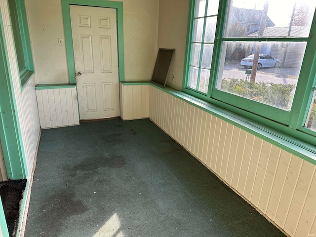 view of unfurnished sunroom