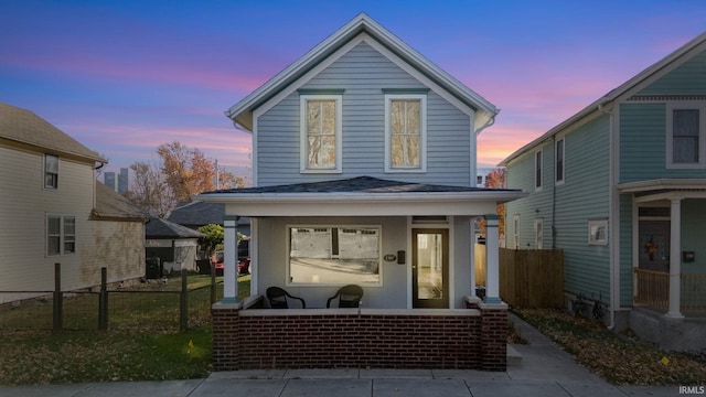 view of front facade featuring a porch