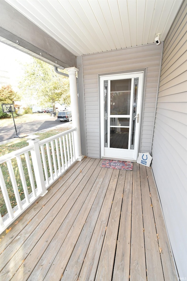 wooden deck with a porch