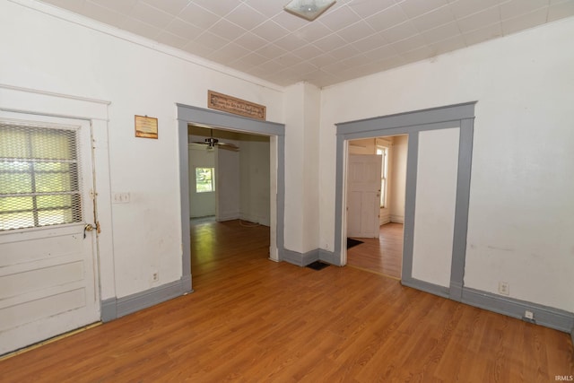 1815 Elwood Ave, South Bend, IN 46628 - spare room with light wood-type flooring, baseboards, and a ceiling fan