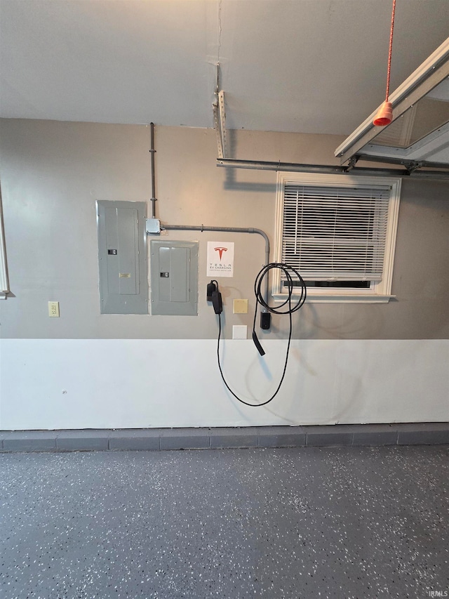 garage with electric panel