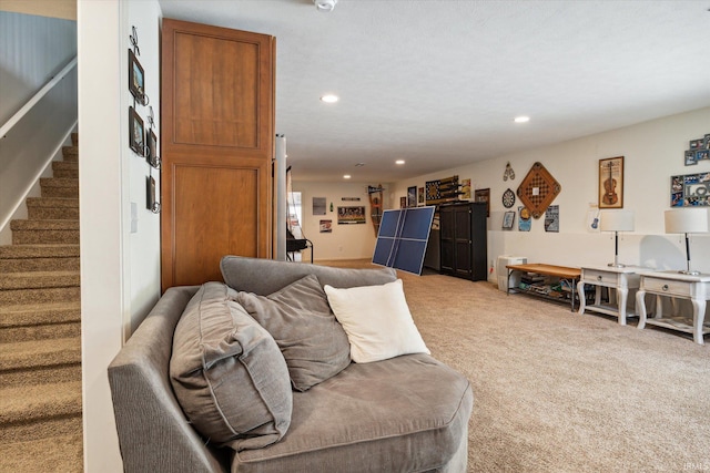 living room featuring carpet flooring