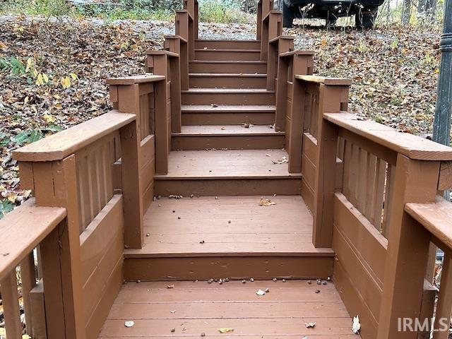 3210 Cedar Gap Ln, Birdseye, IN 47513 - wooden deck with stairs