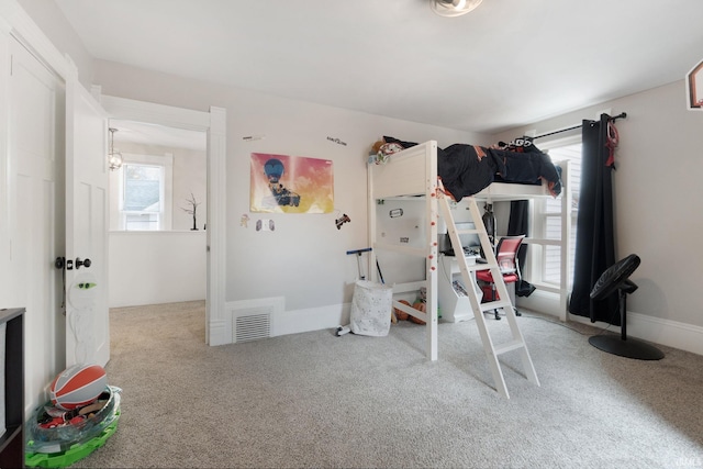 playroom with light carpet