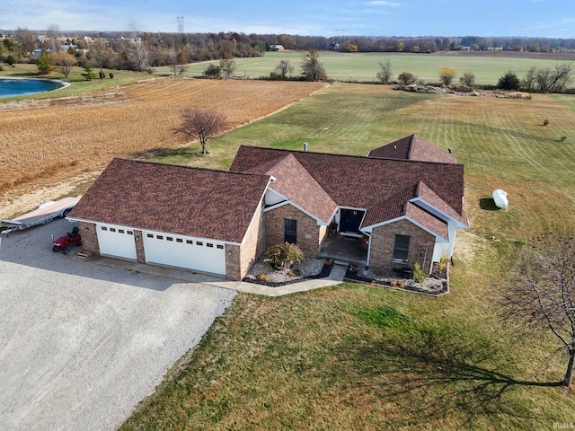 aerial view with a rural view