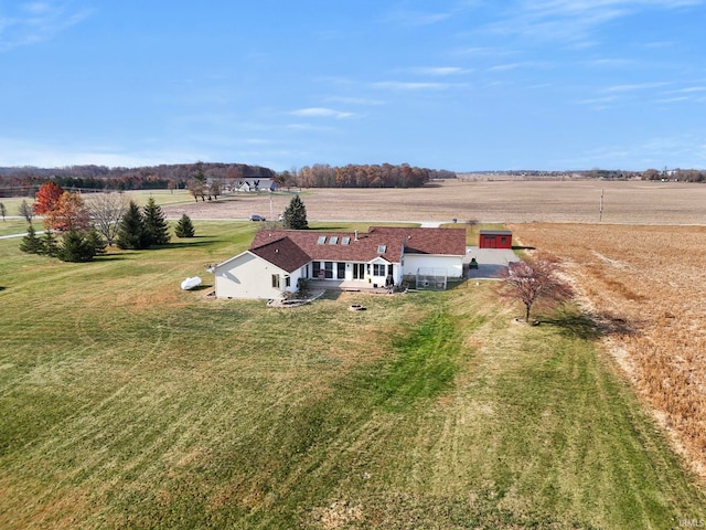 drone / aerial view with a rural view