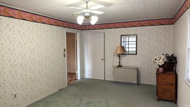 1911 Kroemer Rd, Fort Wayne, IN 46808 - unfurnished room with carpet, ceiling fan, and wallpapered walls