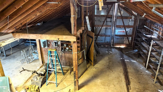 1911 Kroemer Rd, Fort Wayne, IN 46808 - unfinished attic featuring electric panel