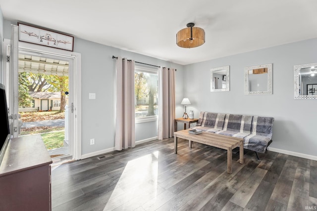 interior space featuring dark hardwood / wood-style flooring