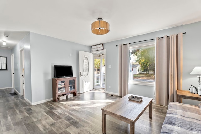 living room featuring hardwood / wood-style flooring