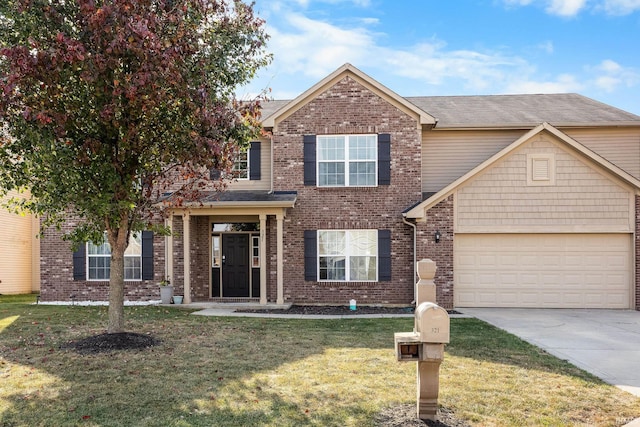 view of front of home with a front yard