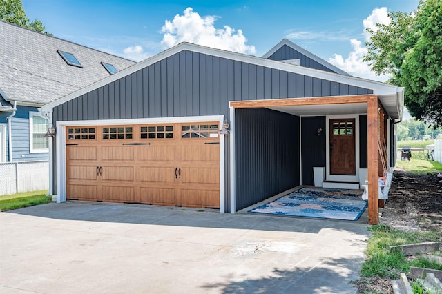 view of garage