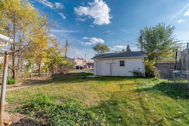 view of yard featuring a trampoline